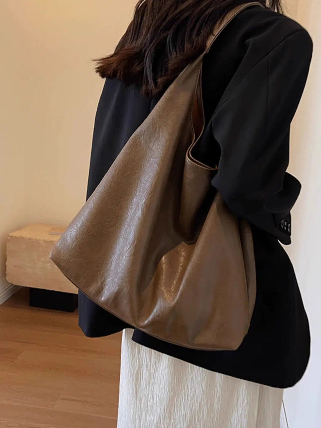 Oversized Leather Shoulder Bag
