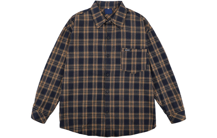 Plaid Long-sleeve Retro Shirt Jacket