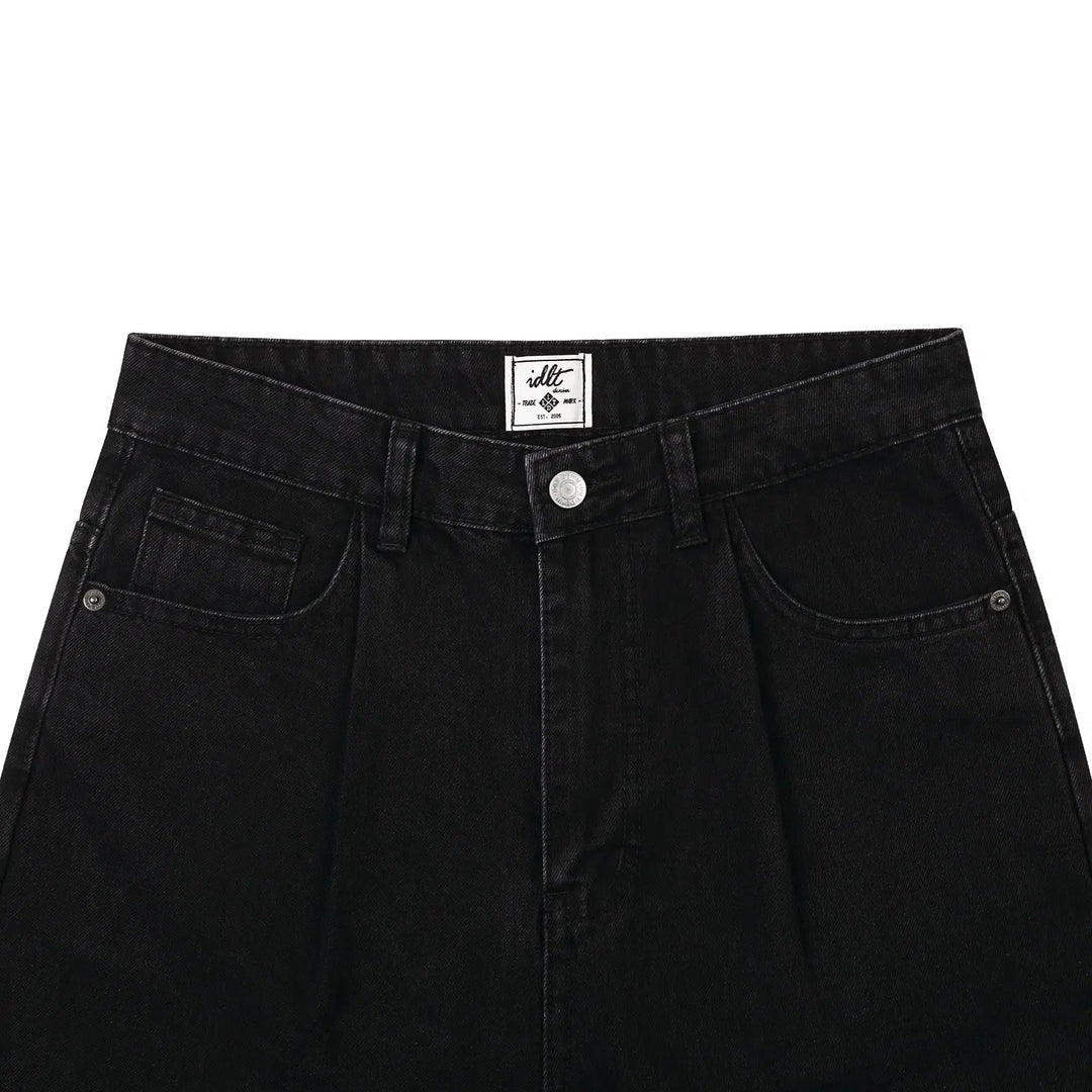 Pleat Vintage Wide-leg Jeans