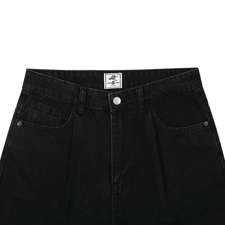 Pleat Vintage Wide-leg Jeans