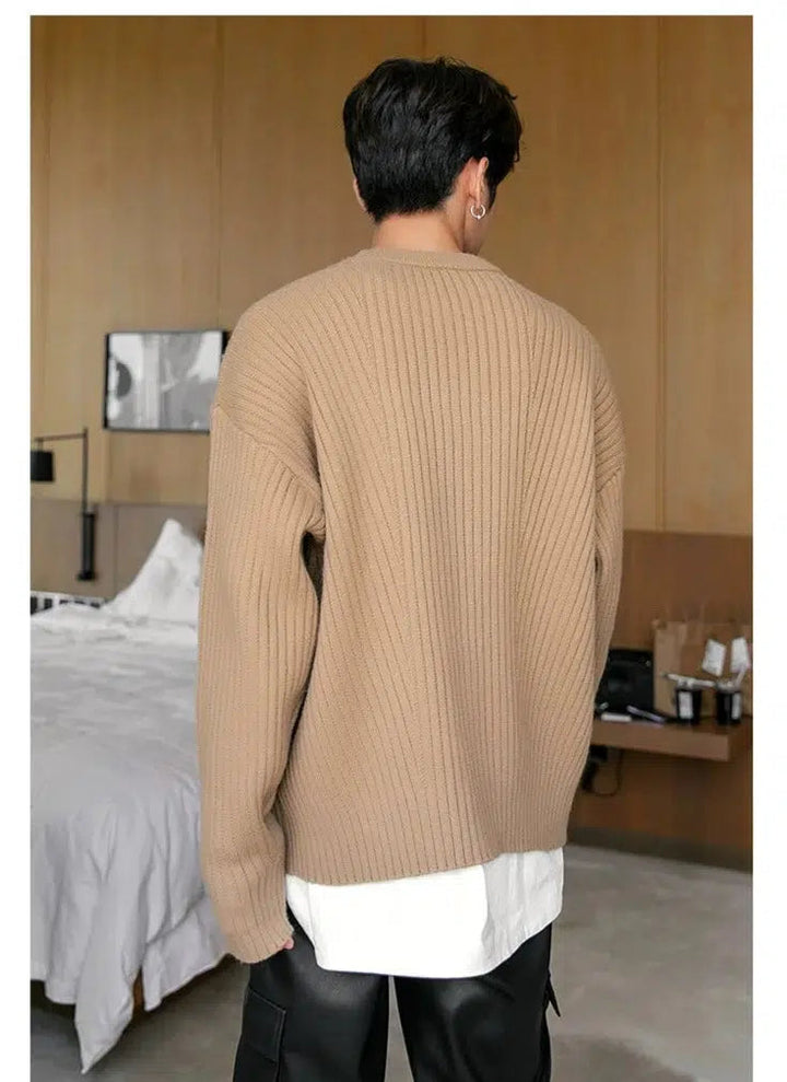 Pleated Striped Sweater