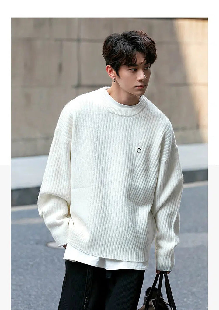 Pleated Striped Sweater