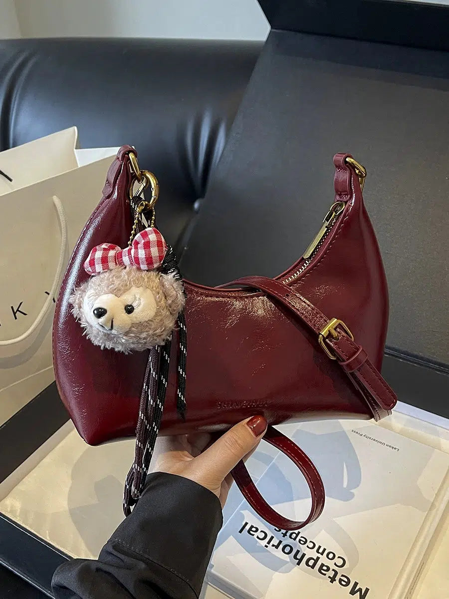 Plush Charm Decoration Shoulder Bag