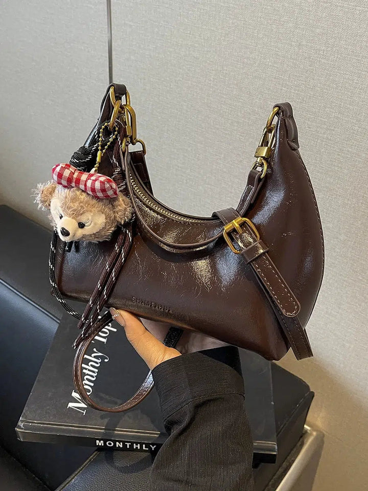 Plush Charm Decoration Shoulder Bag