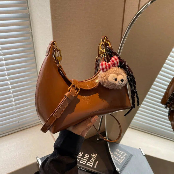 Plush Charm Decoration Shoulder Bag