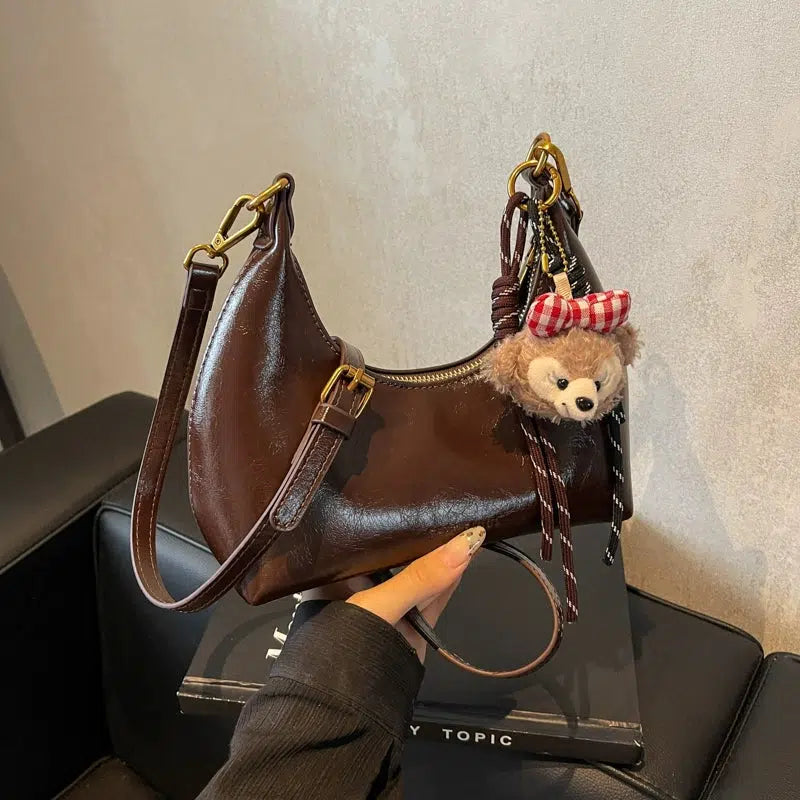 Plush Charm Decoration Shoulder Bag