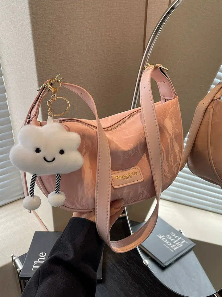 Plush Cloud Charm Shoulder Bag
