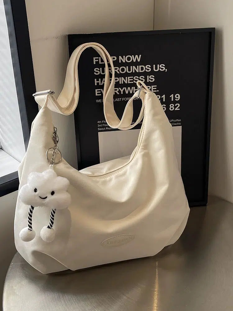 Plush Cloud Charm Shoulder Bag