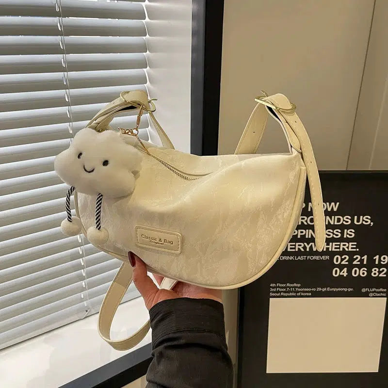Plush Cloud Charm Shoulder Bag