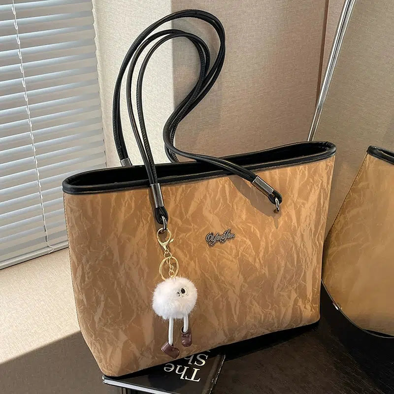 Plush Keychain Chic Shoulder Tote Bag