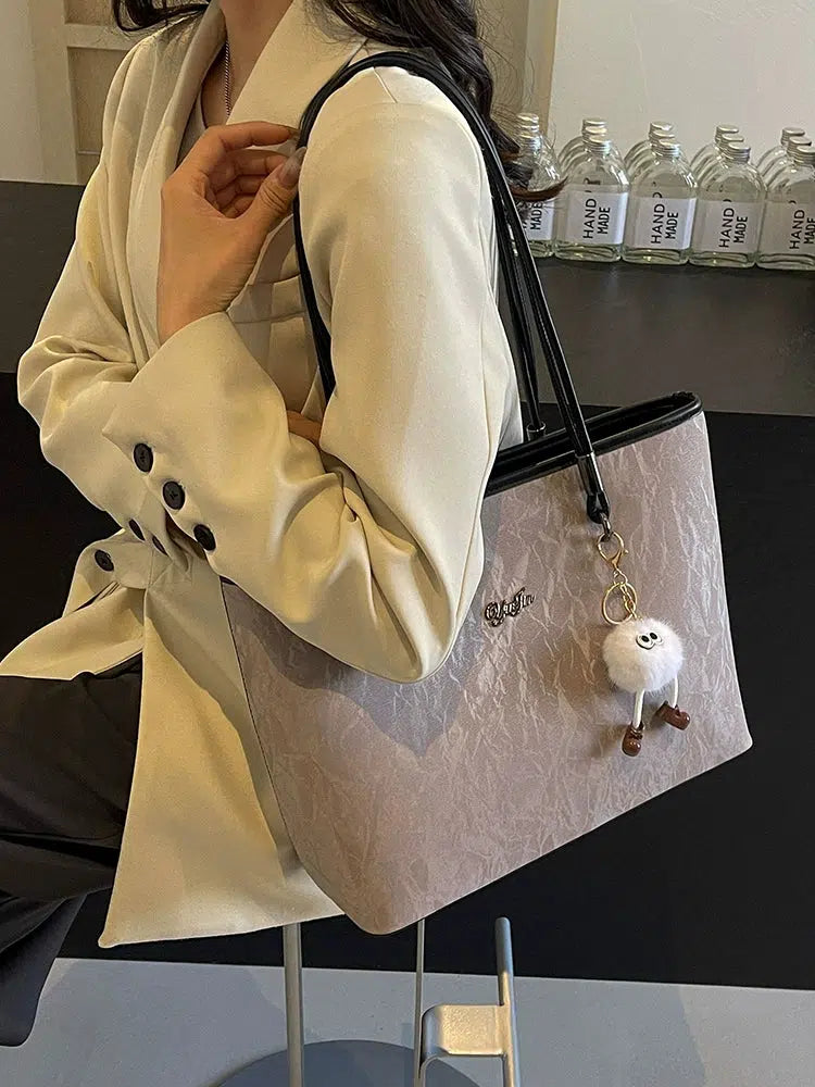 Plush Keychain Chic Shoulder Tote Bag