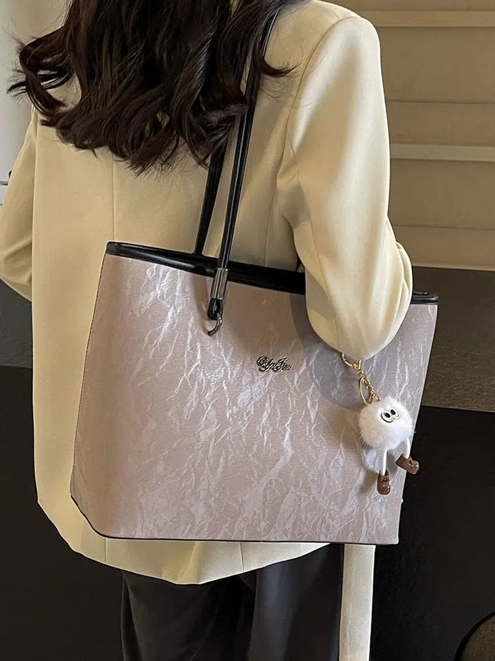 Plush Keychain Chic Shoulder Tote Bag