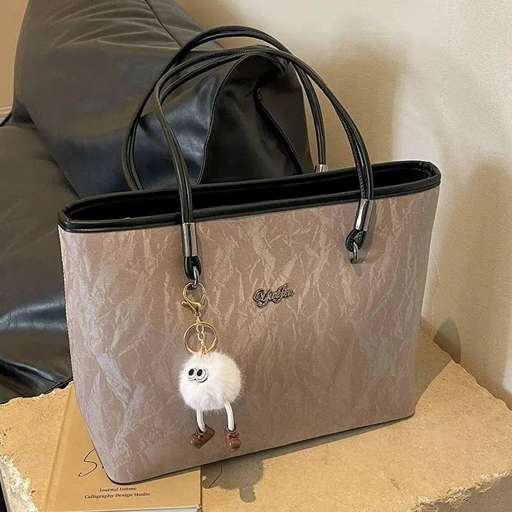 Plush Keychain Chic Shoulder Tote Bag