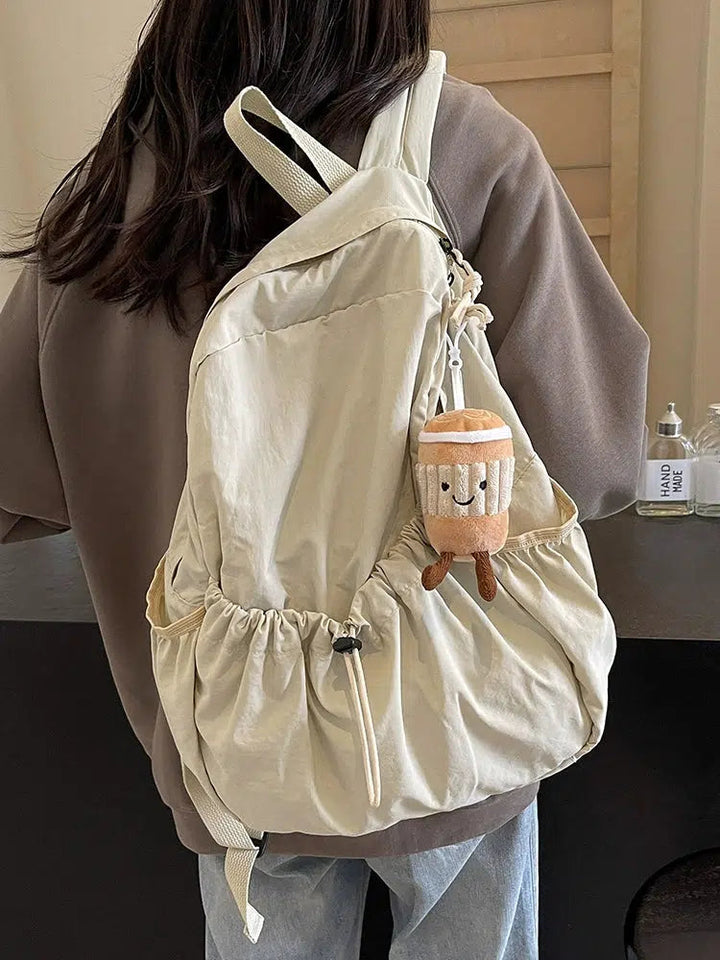 Plush Keychain Drawstring Backpack
