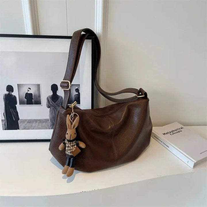 Plush Toy Keychain Leather Shoulder Bag