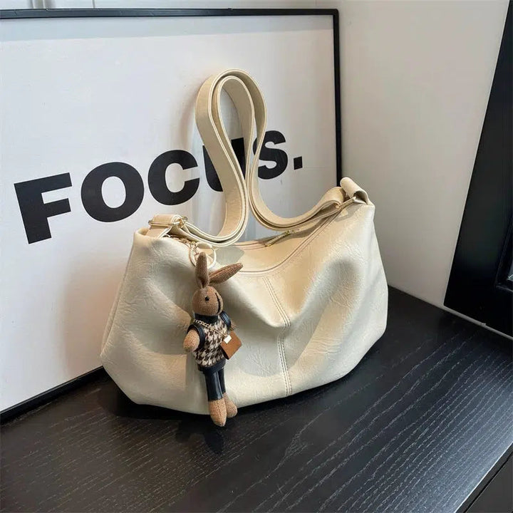 Plush Toy Keychain Leather Shoulder Bag