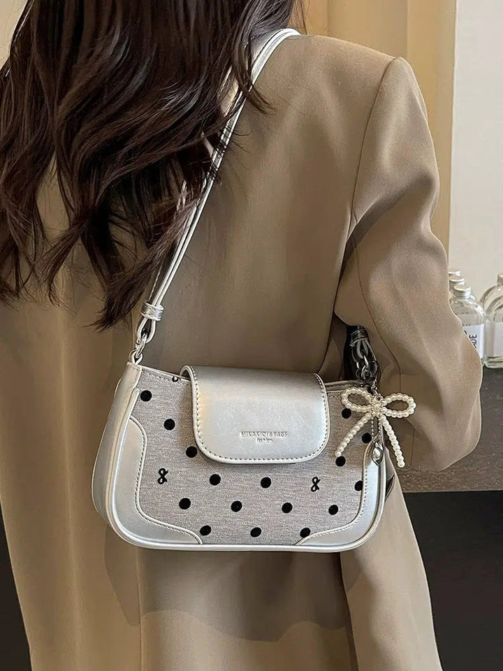 Polka Dot Detachable Strap Crossbody Bag