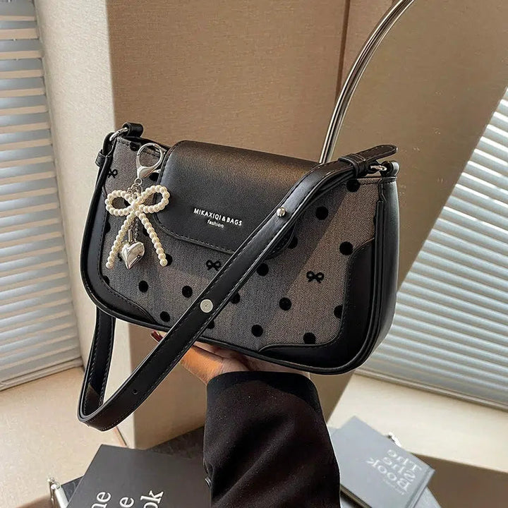 Polka Dot Detachable Strap Crossbody Bag