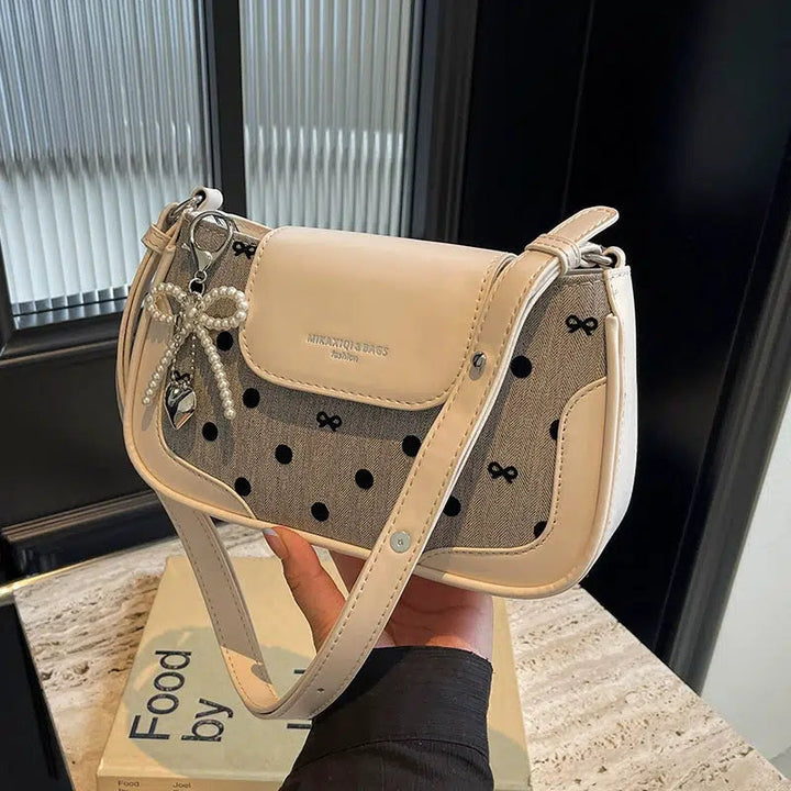 Polka Dot Detachable Strap Crossbody Bag