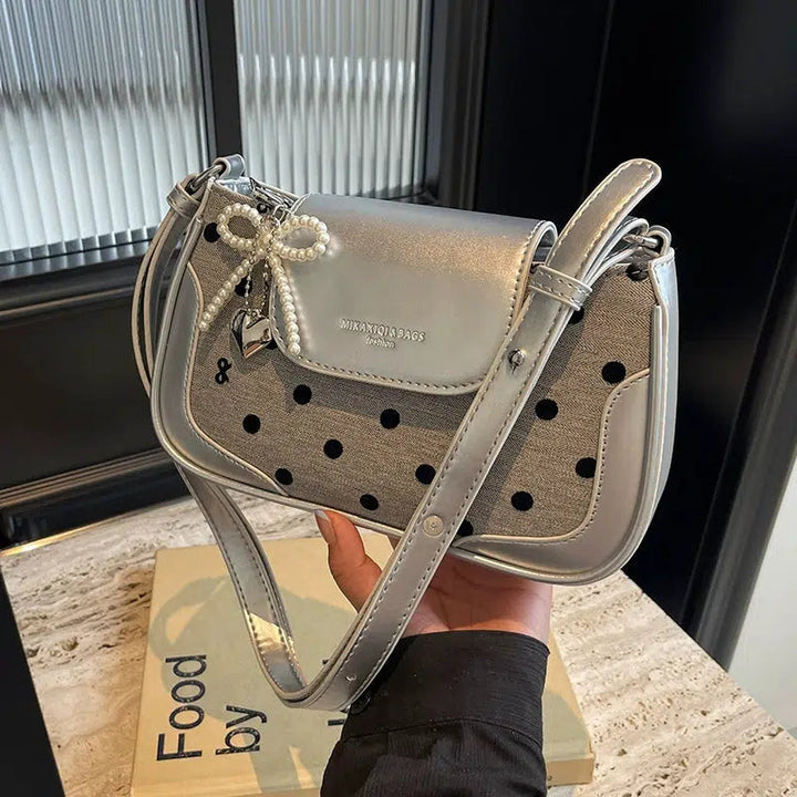 Polka Dot Detachable Strap Crossbody Bag