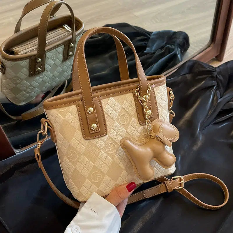 Puppy Charm Quilted Small Tote Bag