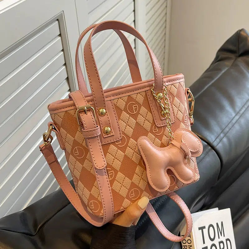 Puppy Charm Quilted Small Tote Bag