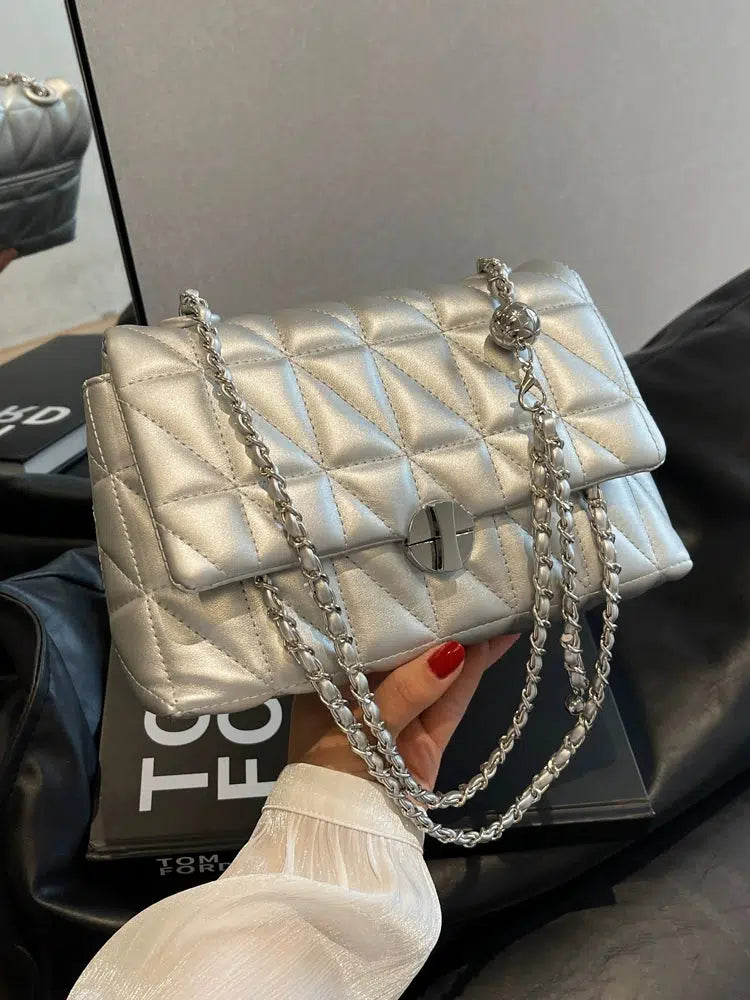 Quilted Chain Small Square Bags
