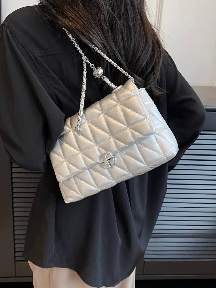 Quilted Chain Small Square Bags