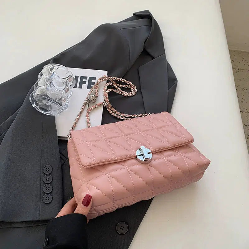 Quilted Chain Small Square Bags