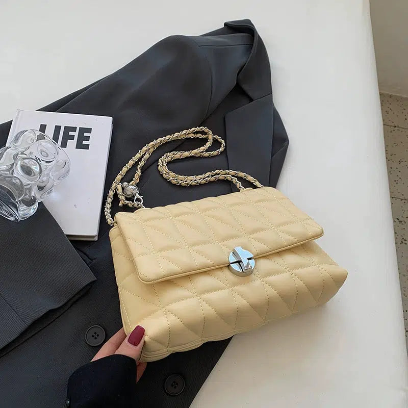 Quilted Chain Small Square Bags