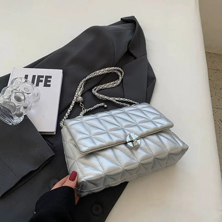 Quilted Chain Small Square Bags