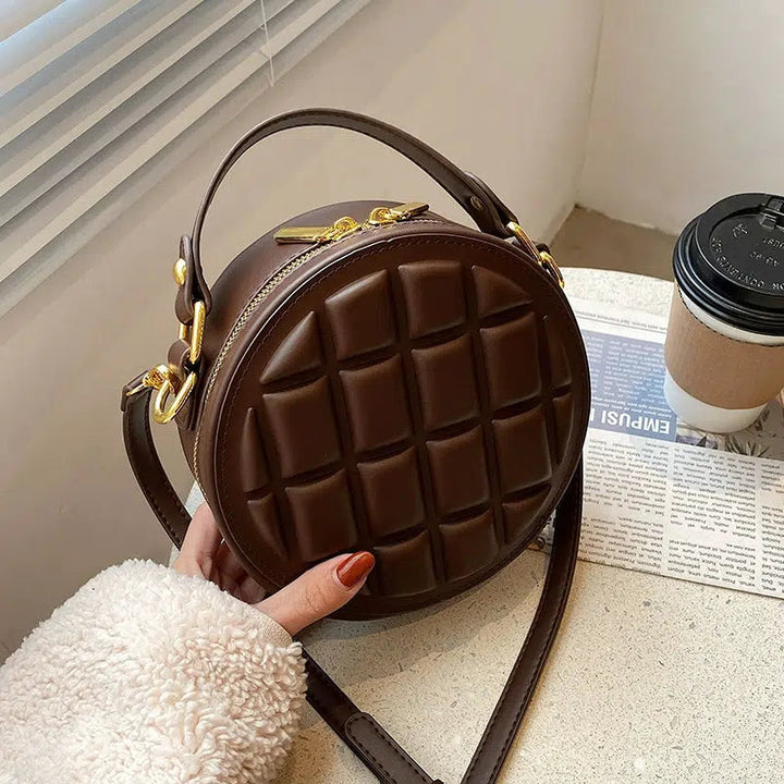 Quilted Round Crossbody Bag