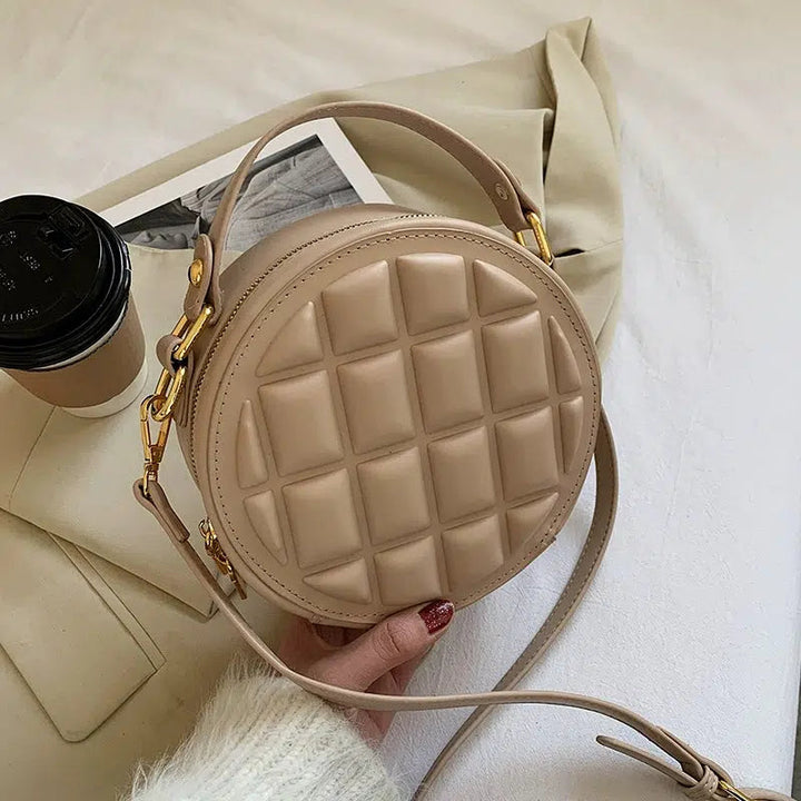 Quilted Round Crossbody Bag