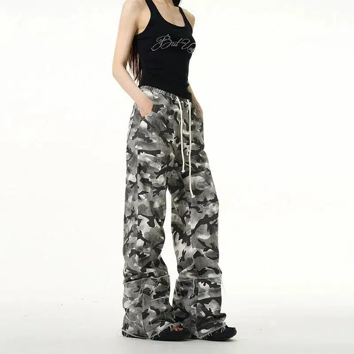 Relaxed Fit Camouflage Casual Pants