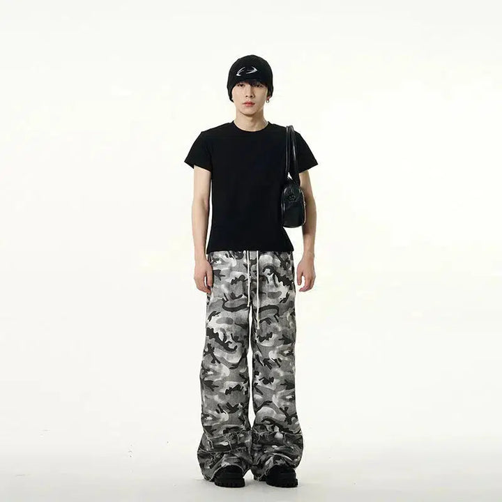 Relaxed Fit Camouflage Casual Pants