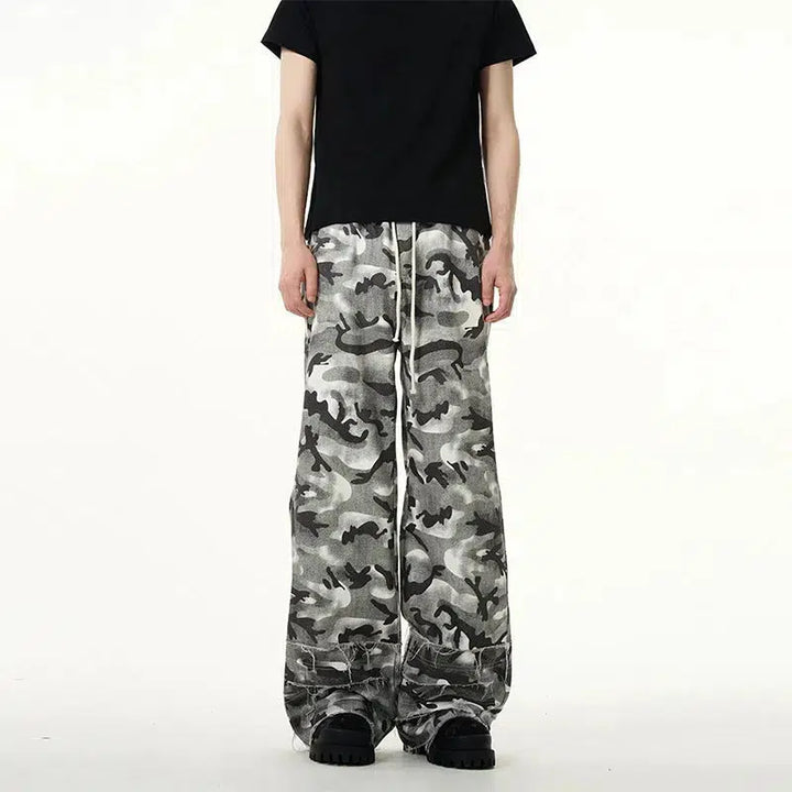 Relaxed Fit Camouflage Casual Pants