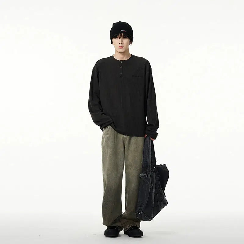 Relaxed Fit Henley Shirt