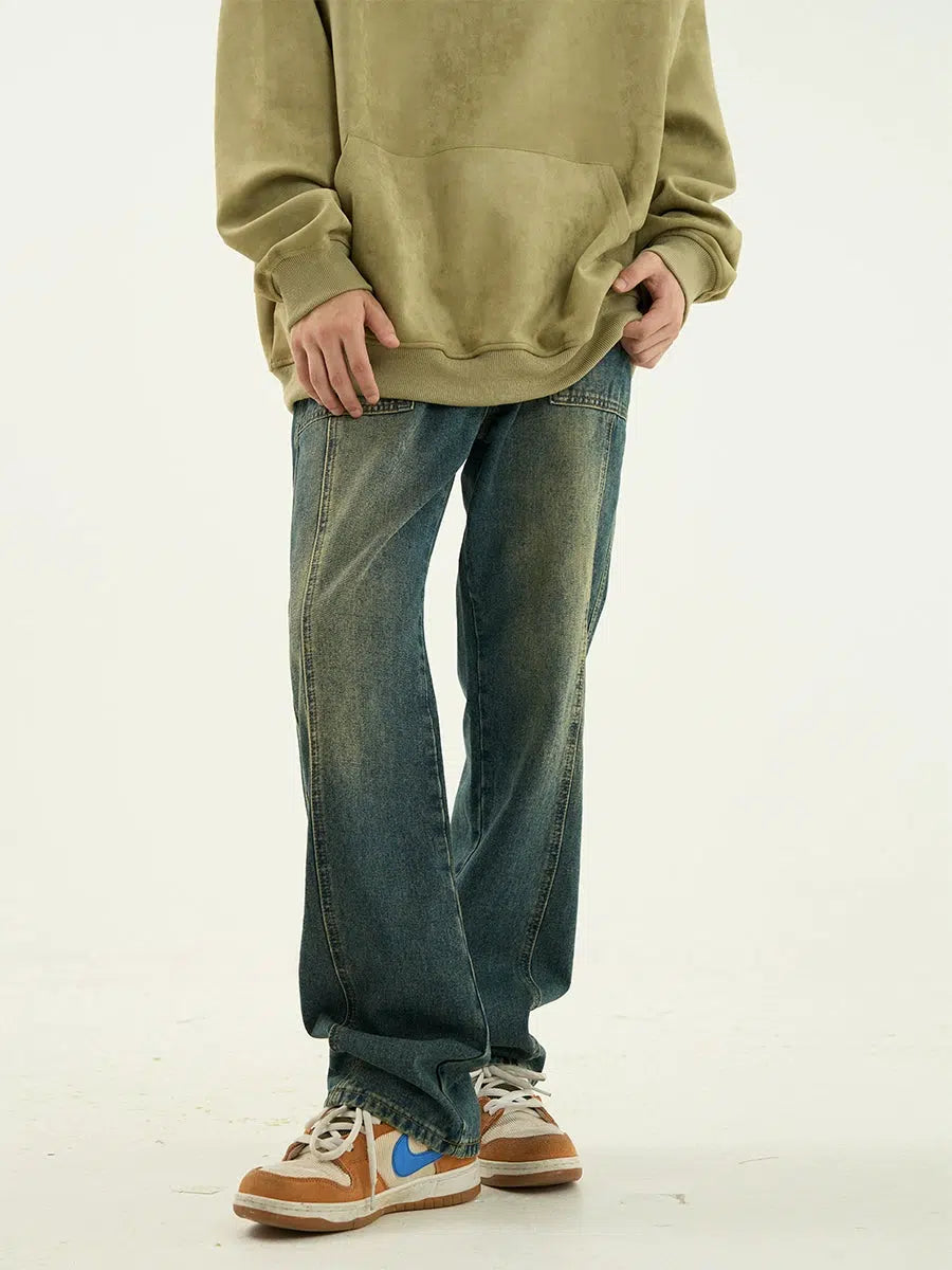 Retro Washed Casual Jeans