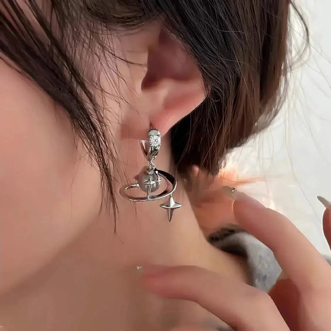 Saturn Hoop Earrings