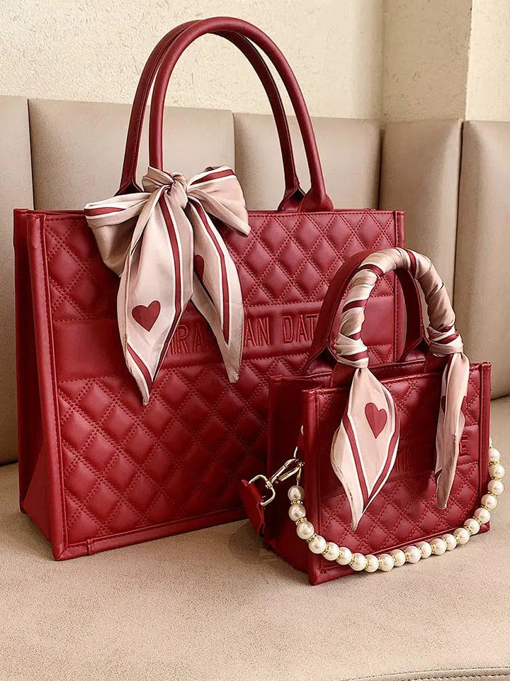 Scarf Accessory Pearl Handle Tote Bag