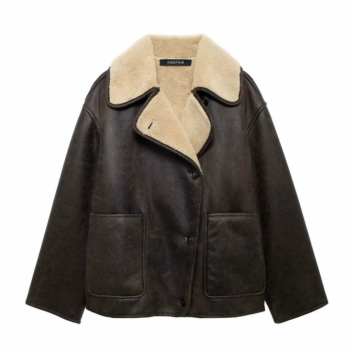 Shearling Lined Pockets Jacket
