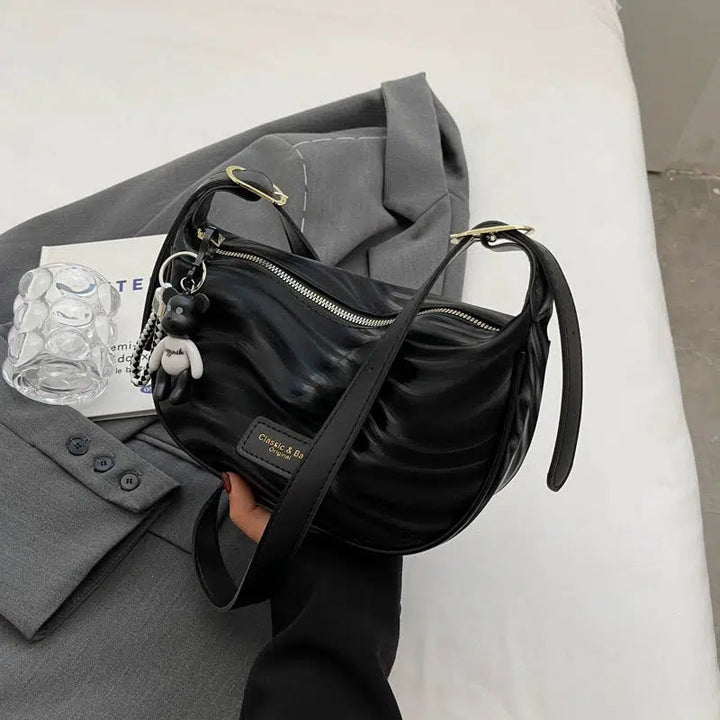 Shiny Textured Crossbody Bag