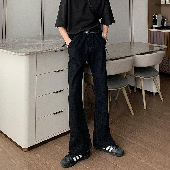 Side Zipper Slit Flare Jeans