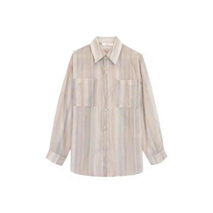 Silk Striped Button-Up Shirt