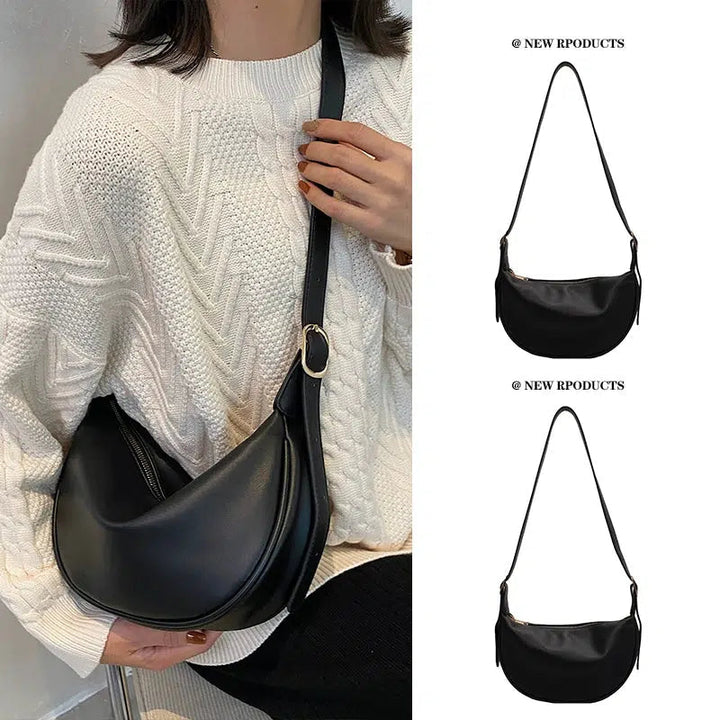 Sleek Crescent Shoulder Bag