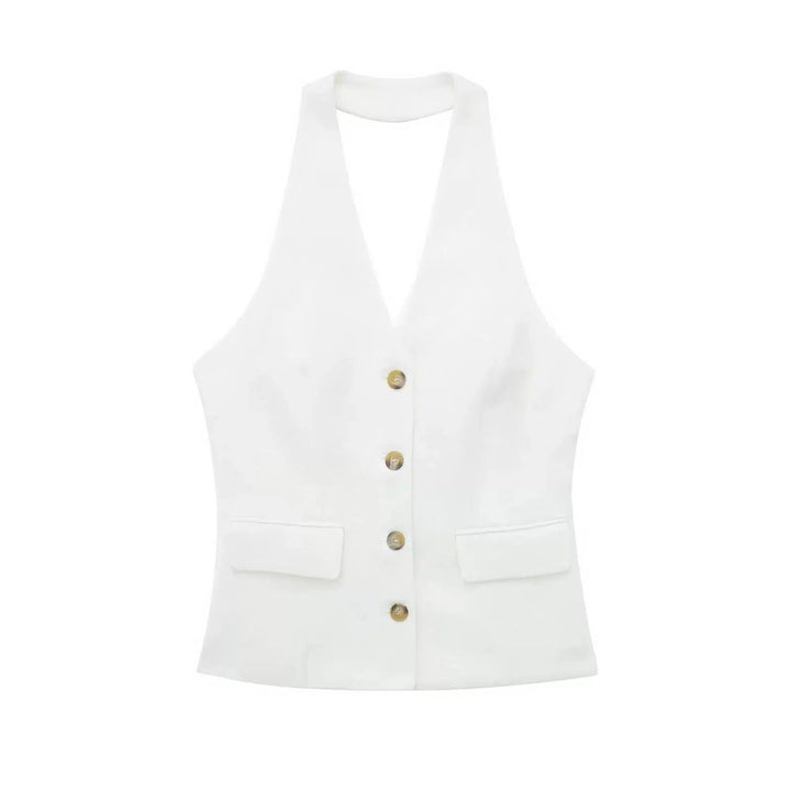 Sleeveless Vest Wide-Leg Pants Set