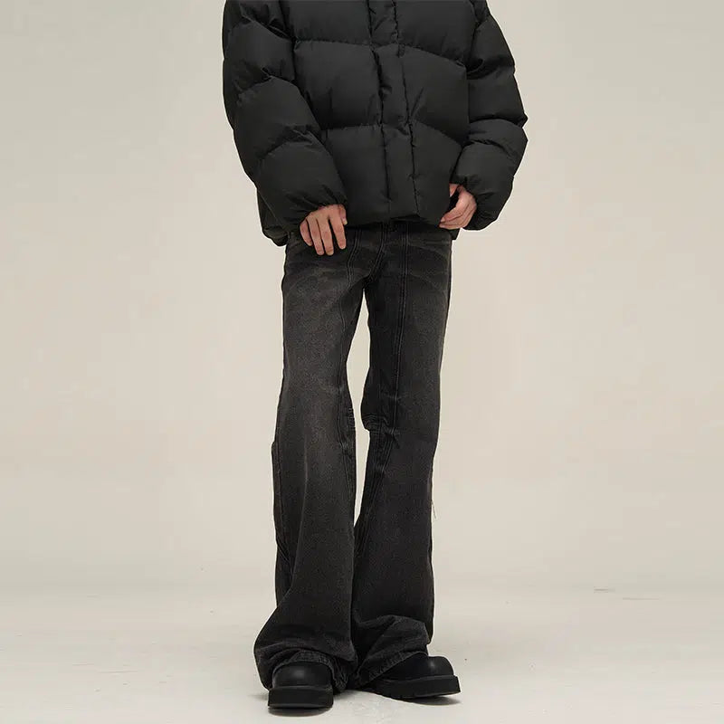 Slim Fit Denim Flared Pants