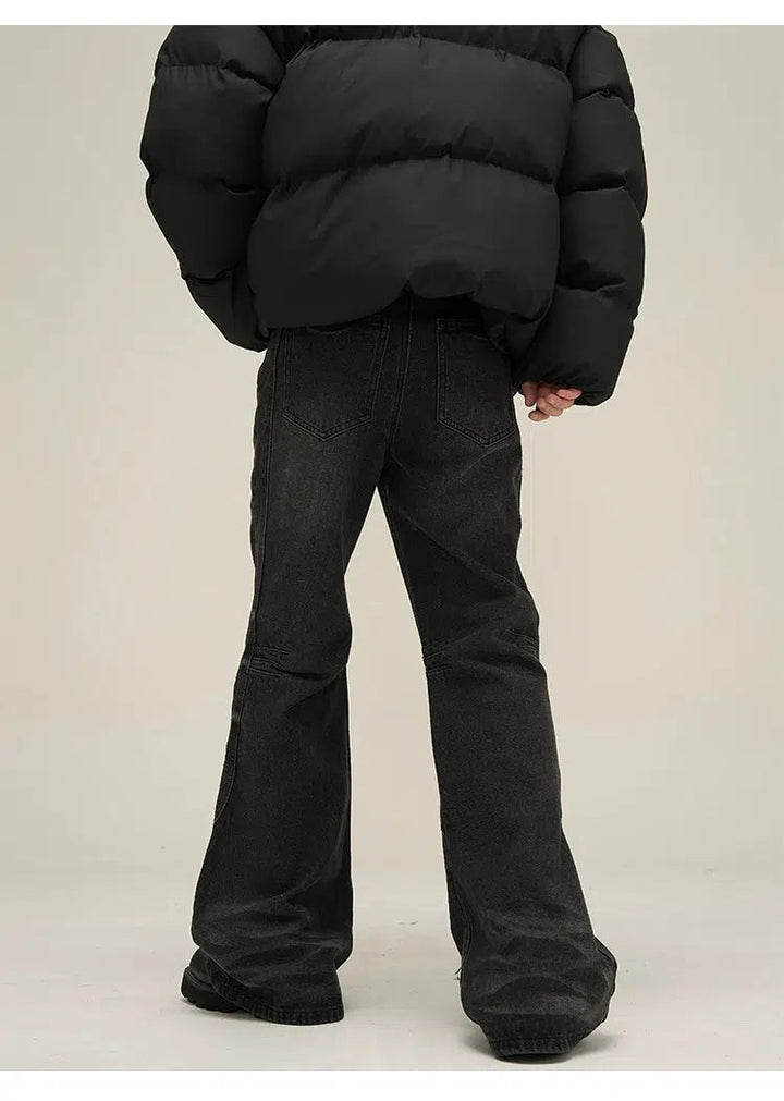 Slim Fit Denim Flared Pants