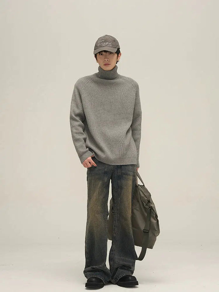 Slim Fit Denim Flared Pants