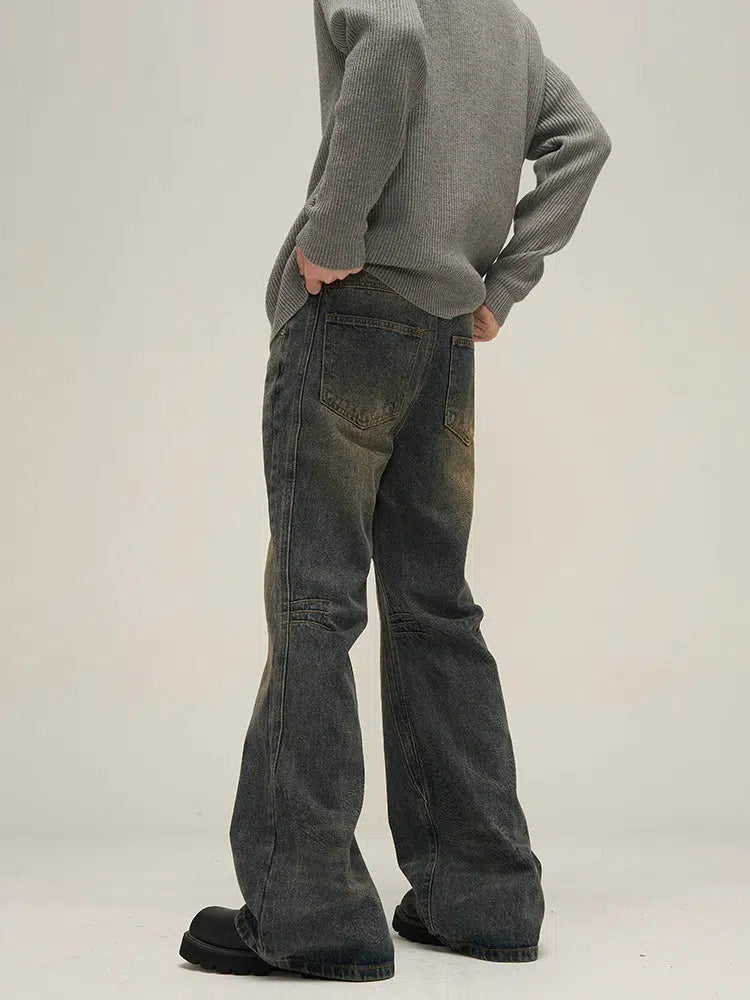 Slim Fit Denim Flared Pants